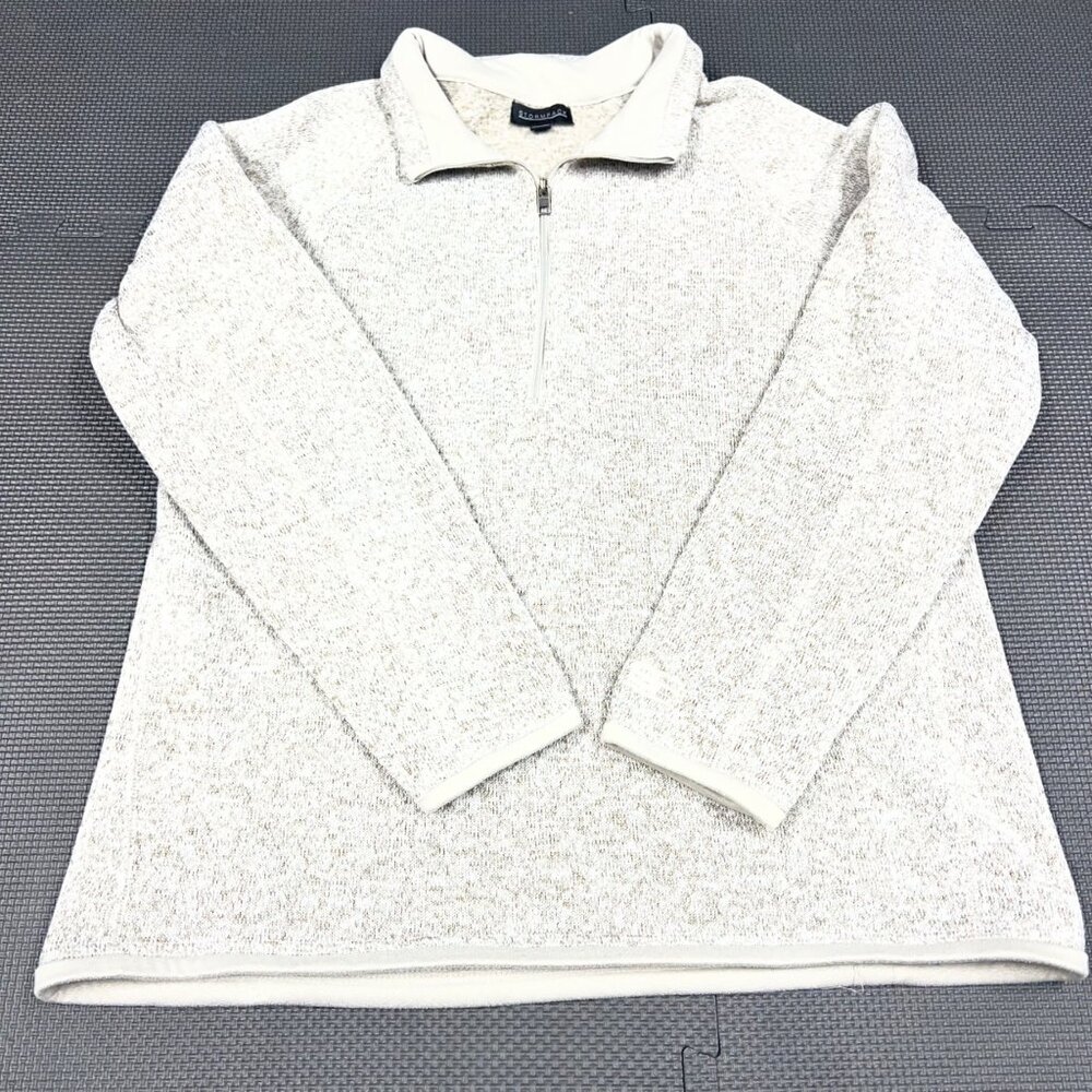 Stormpack Beige Half-Zip Pullover Sweater M Fleece-Lined Warm Casual Wear